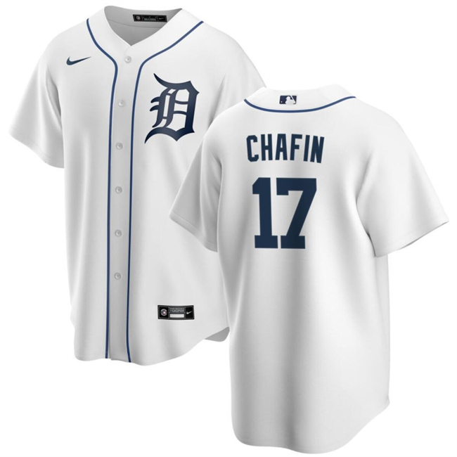 Men's Detroit Tigers #17 Andrew Chafin White Cool Base Stitched Baseball Jersey